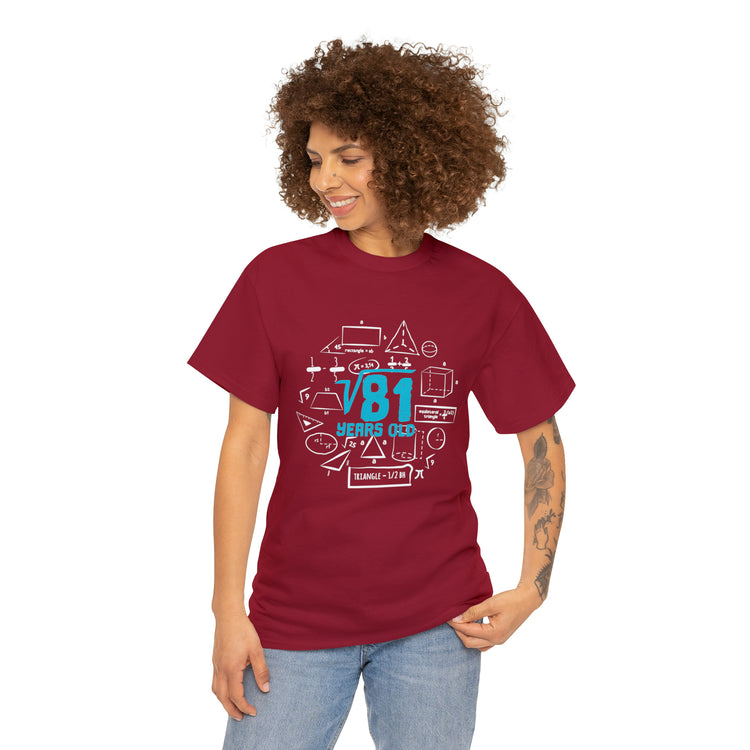 Shirt Funny Square Root 9th Birthdays Graphic Math Geek Numerical T-Shirt Unisex Heavy Cotton Tee