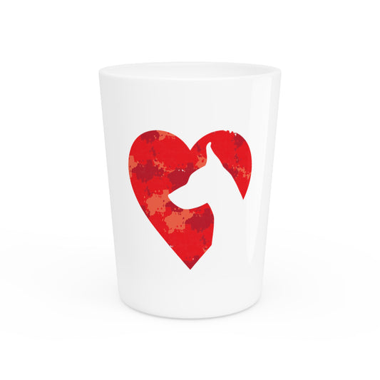Hilarious Hearts Day German Dog Outline Figure Shot Glass
