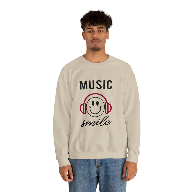 Awesome Music Lover Smiley DJ Face Awesome Unisex Crewneck Sweatshirt