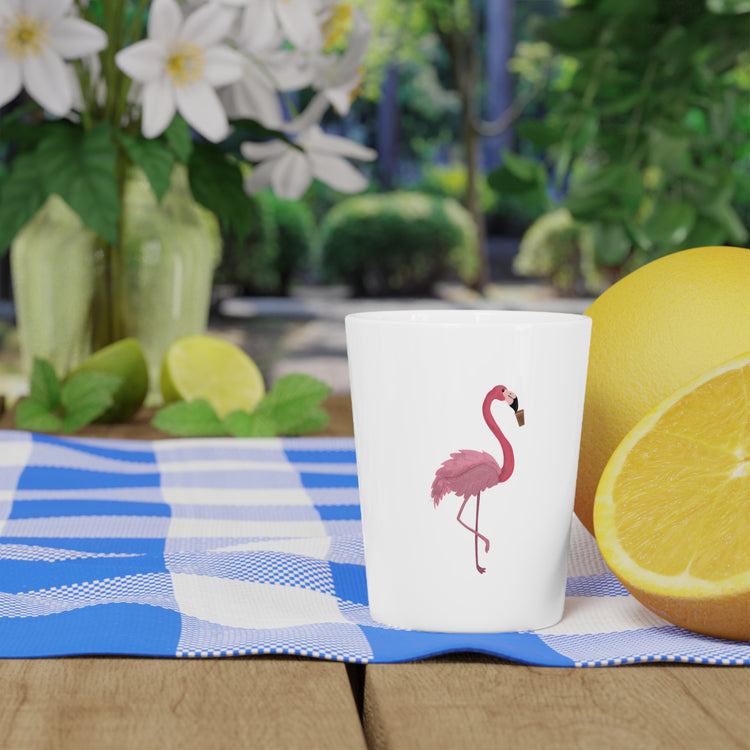 Coffee Flamingo TShirt Bird Lover Gift | Pink Flamingo Gift For Her | Coffee Shirt | Womens Clothing Shot Glass