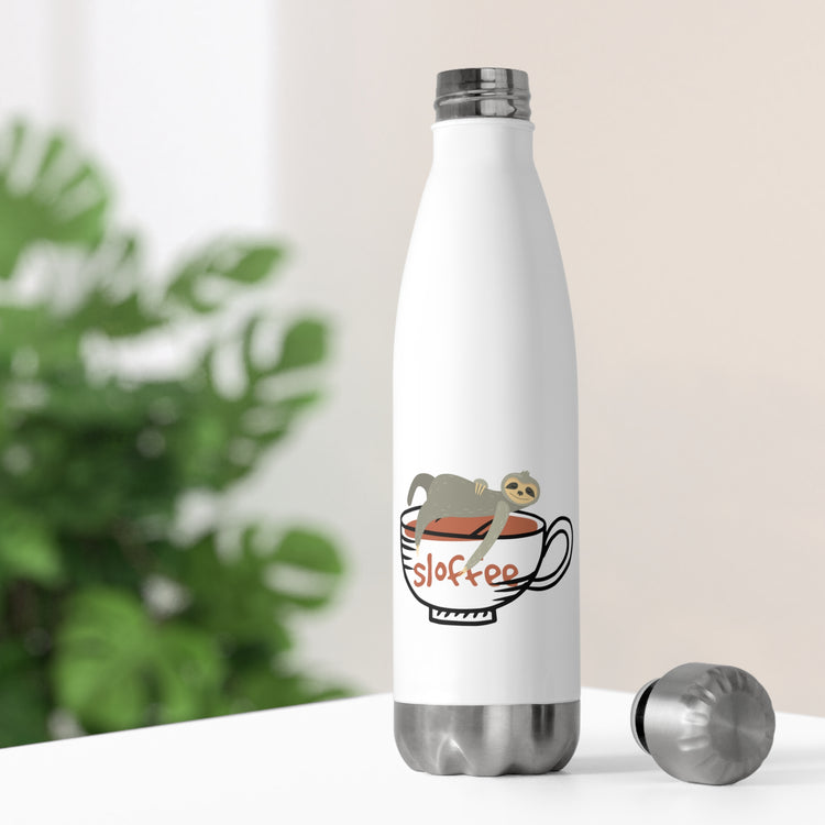 Vintage Sloffee Coffee Enthusiasts Graphic Tee Shirt Gift | Cute Caffeinated Sloths Gags Men Women T Shirts 20oz Insulated Bottle