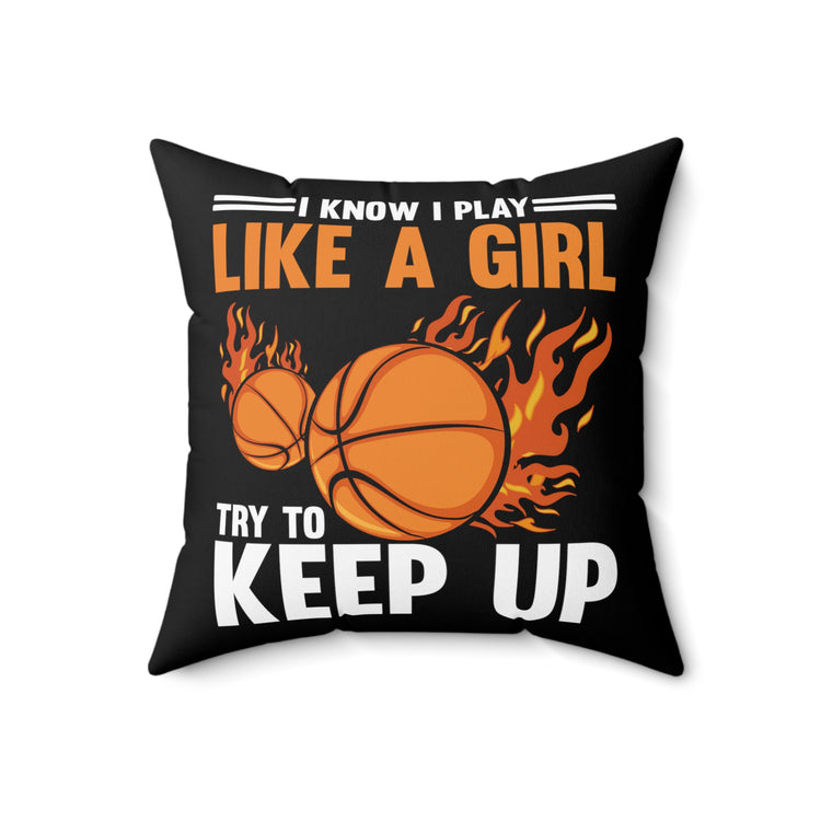 Hilarious Group Multiplayer Sports Recreation Playing Sportsmanship Spun Polyester Square Pillow