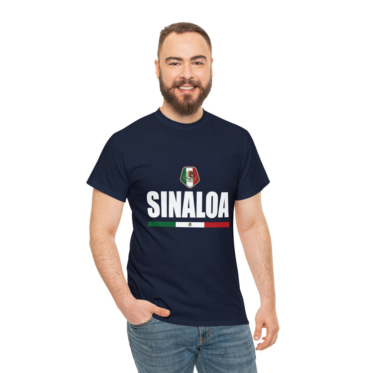 Shirt Funny Sinaloa Mexico Flag Illustration Mexican Pride Symbol T-Shirt Unisex Heavy Cotton Tee