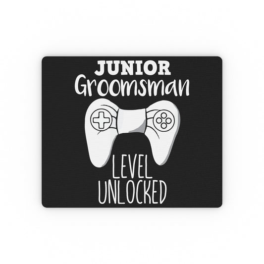 Humorous Junior Groomsman Level Unlocked Gifts Vintage Bachelors Ideas Rectangular Mouse Pad