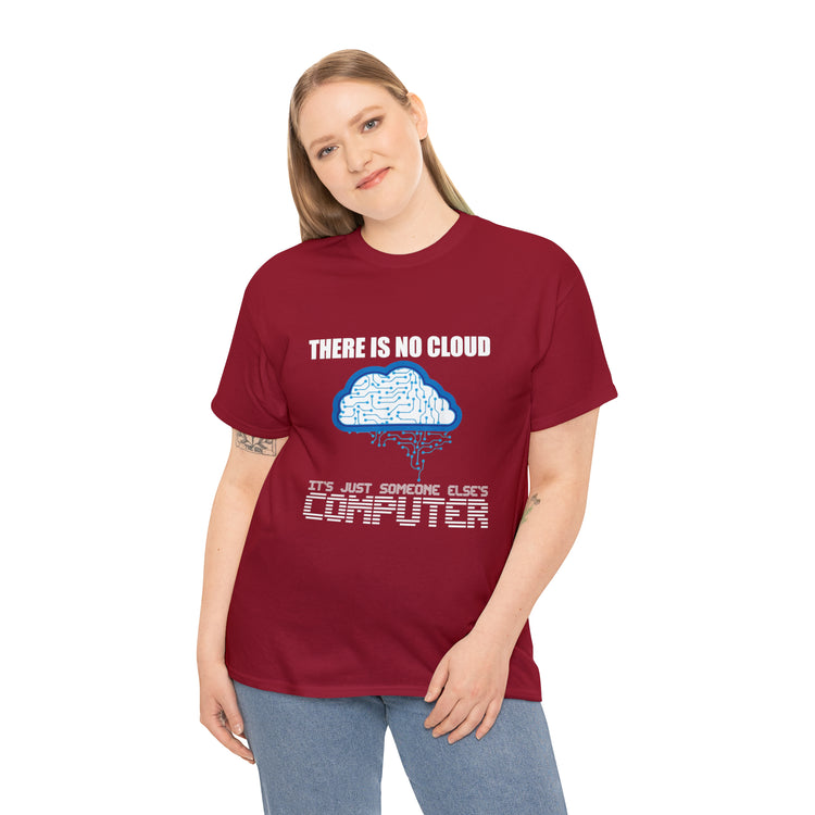 Shirt Funny There's No Cloud Sarcastic Programmers Quote Computer Science Software Tech T-Shirt Unisex Heavy Cotton Tee