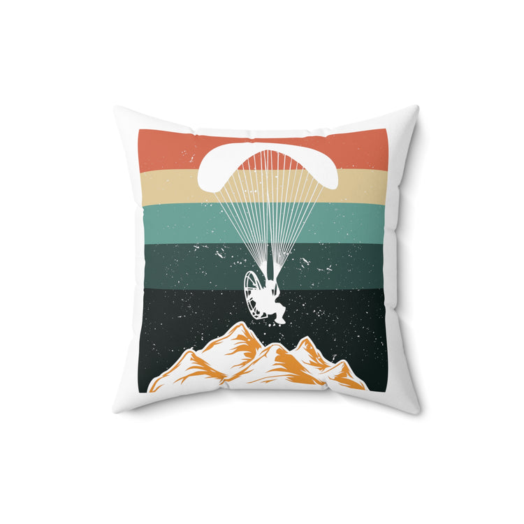 Vintage Paragliding Enthusiasts Distressed Paramotors Parachutes Spun Polyester Square Pillow