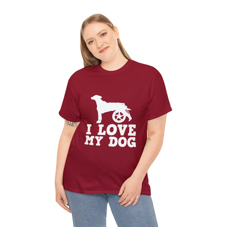 Shirt Funny Loving My Handicap Dog Appreciation Inspirational Pet Disability Awareness T-Shirt Unisex Heavy Cotton Tee