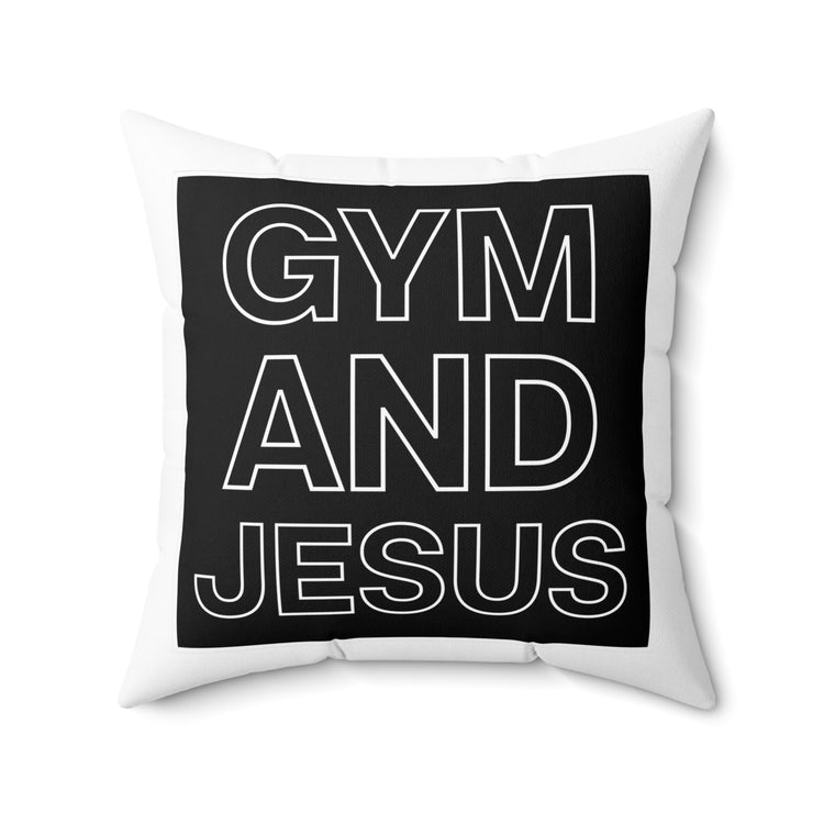 Novelty Cute Church Inspirational Cool Workout Fitness Spun Polyester Square Pillow