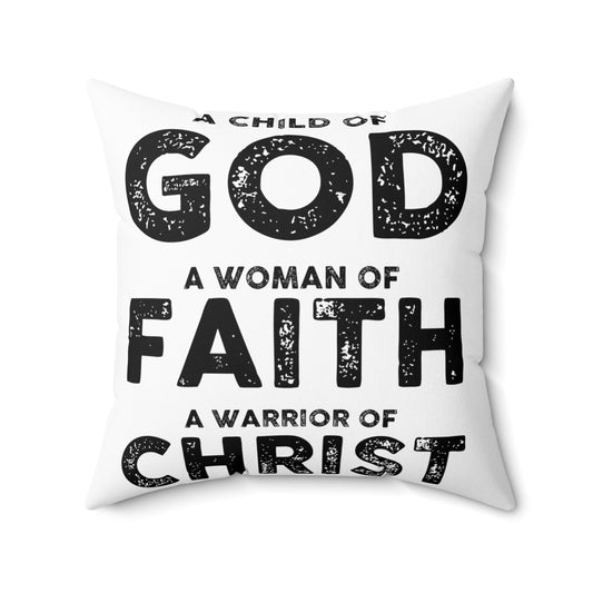 Inspirational Fighting Prayer Uplifting Statements Catholic Spun Polyester Square Pillow