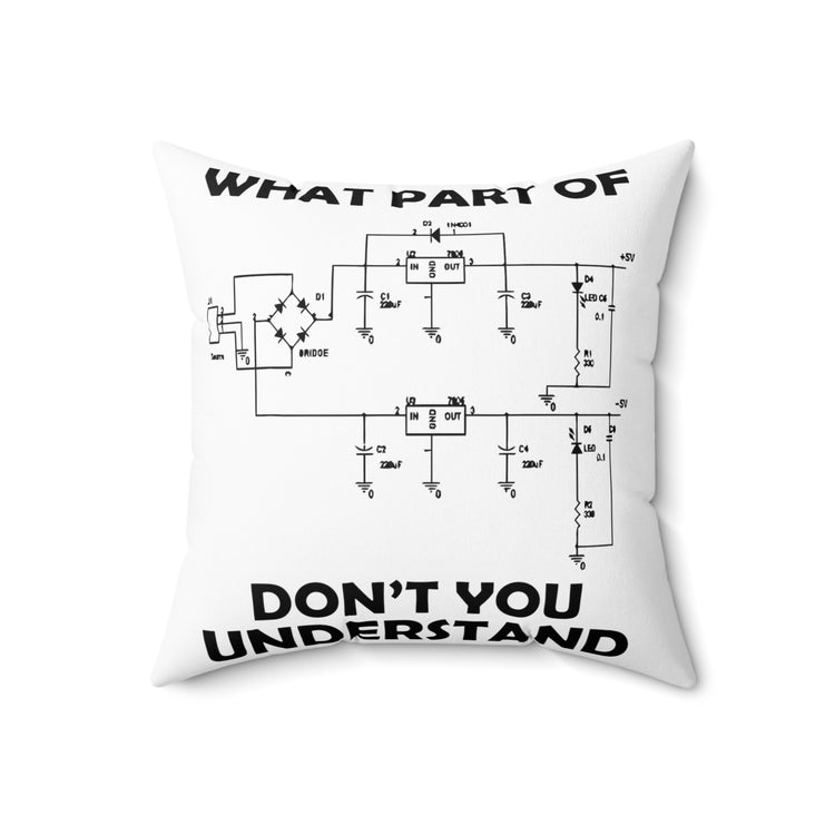 Hilarious Electronics Motor Engines Technologist Spun Polyester Square Pillow