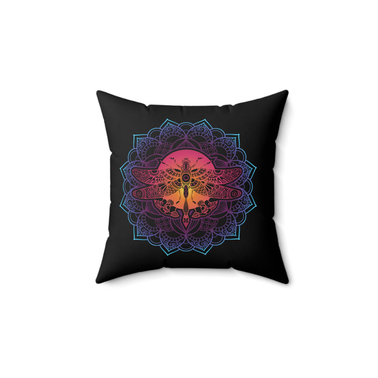 Cool Mystical Dragonfly Spiritual Dragon Fly Namaste Tribal Spun Polyester Square Pillow