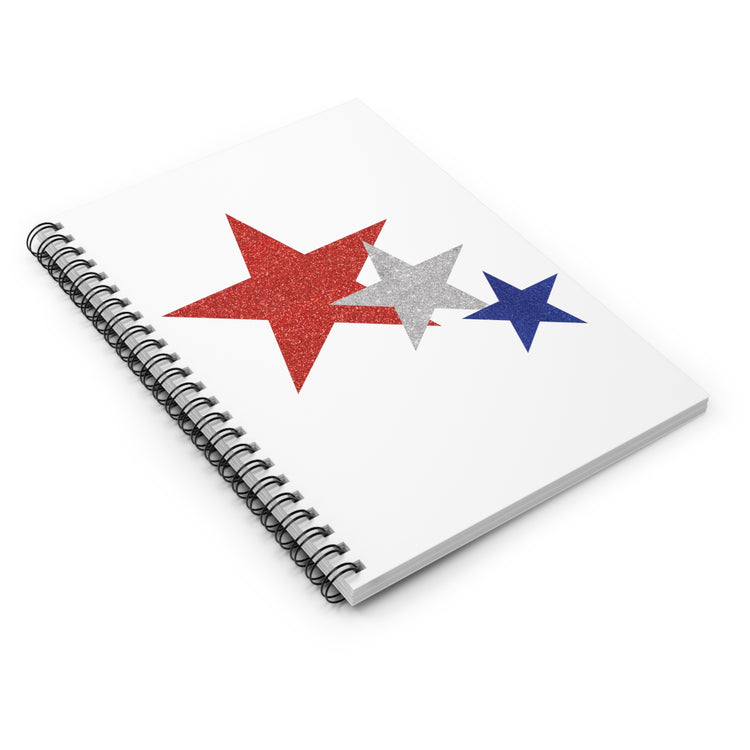 Three Stars Fourth Of July Spiral Notebook - Ruled Line