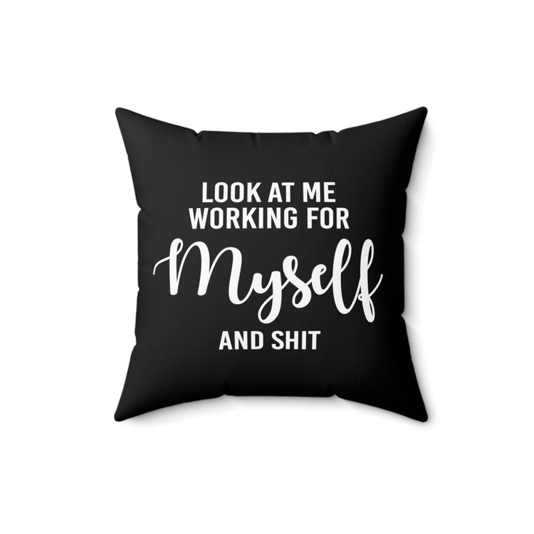 Novelty Businessperson Businessman Businesswoman Ventures Enterprise Enterpriser Expert Spun Polyester Square Pillow