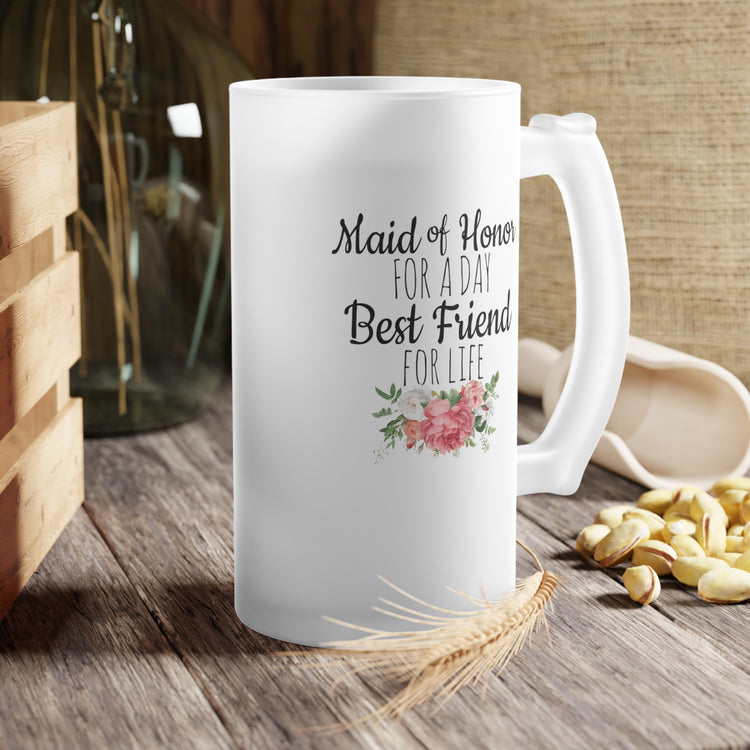 Humorous Bridal Besties Wedding Festivities Statements Gag  Motivational Bridesmaids Appreciation Saying Pun Frosted Glass Beer Mug