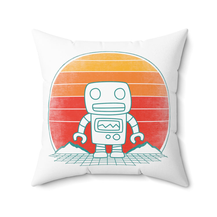 Humorous Old-Fashioned Automated AI Machines Hilarious Spun Polyester Square Pillow