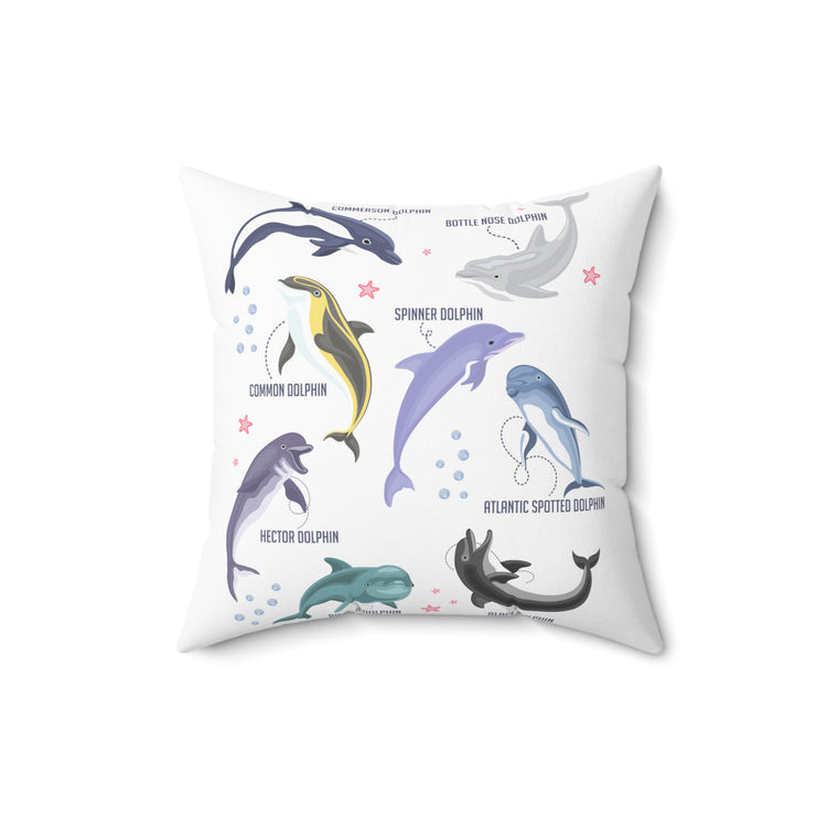 Inspirational Environmentalism Dolphin Motivational Conservationist Appreciation Sayings Spun Polyester Square Pillow