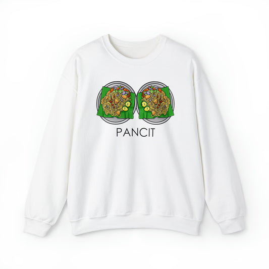 Humorous Pancit Filipinos Dining Cuisines Illustration Gag Graphic Pun Unisex Crewneck Sweatshirt