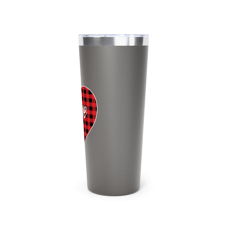 buffalo plaid heart 2 Copper Vacuum Insulated Tumbler, 22oz