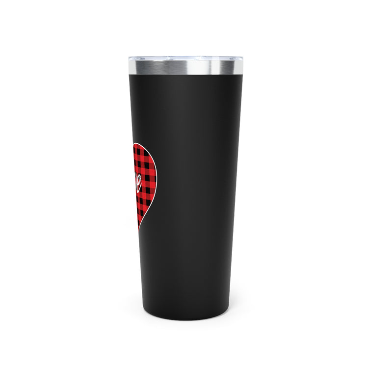 buffalo plaid heart 2 Copper Vacuum Insulated Tumbler, 22oz