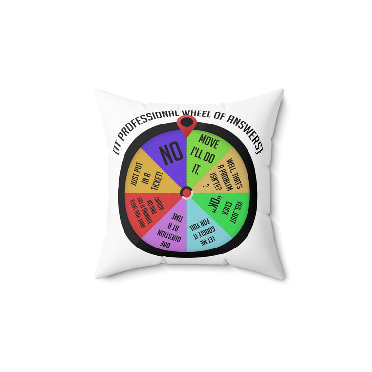 Novelty IT Professional Wheel Of Answers Tech Spun Polyester Square Pillow