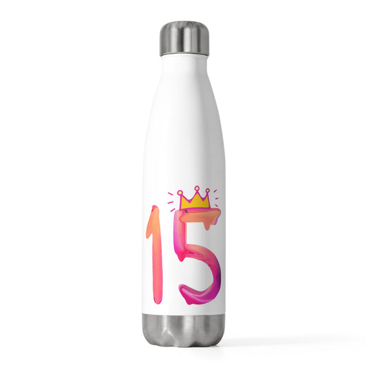 Cute 15th Celebrations Quinceanera Graphic Tee Shirt Gift | Cool Spanish Celebrant Habits Men Women T Shirt 20oz Insulated Bottle