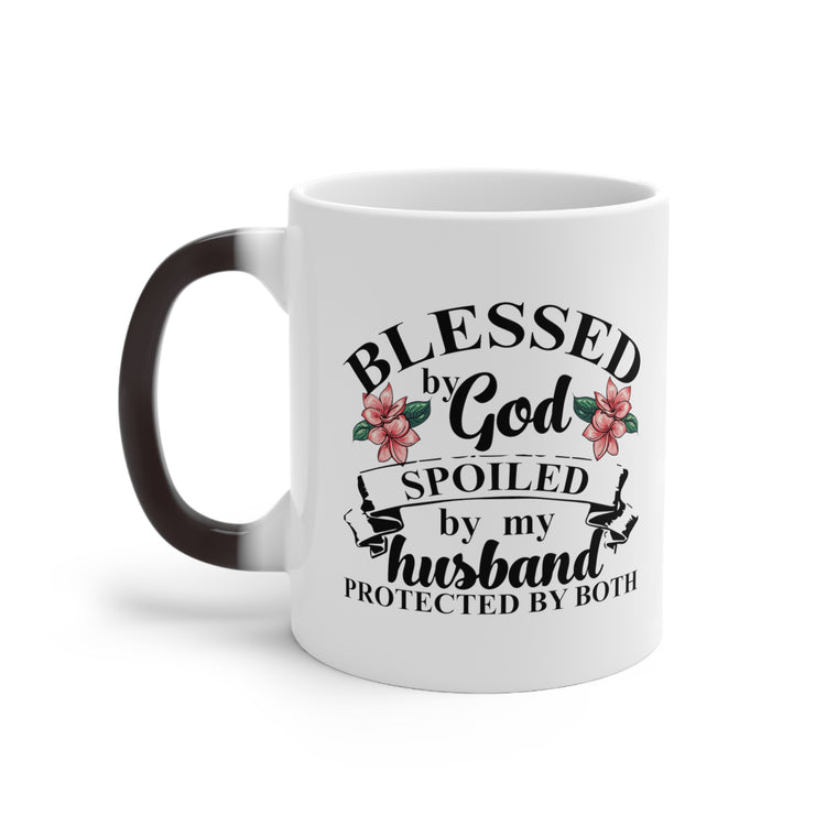 Favored Of God Spoiled By My Husband Quote Tee Shirt Gift | Cute Protected Worshipper Saying Men Women T Shirt Color Changing Mug