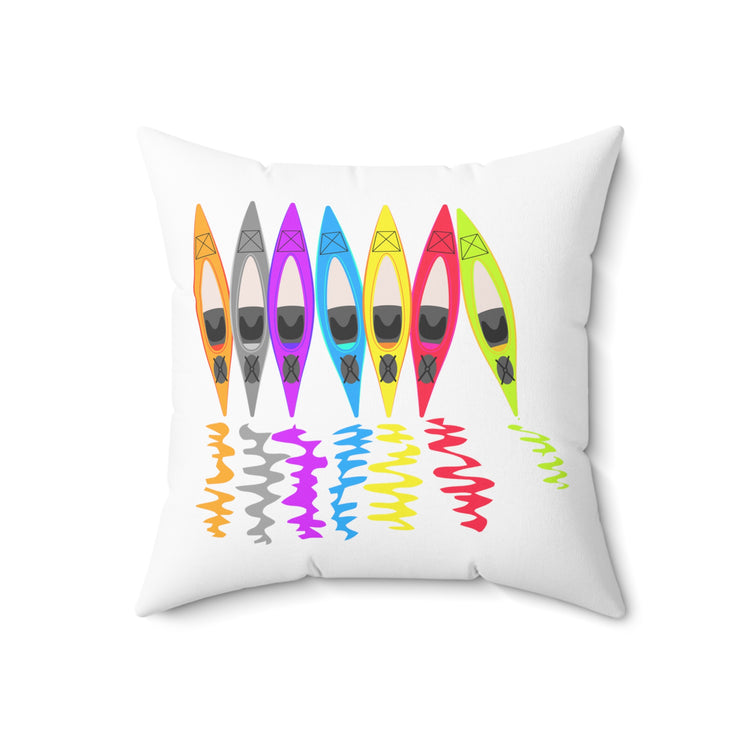 Hilarious Kayakers Outdoorsy Sport Canoeing Enthusiast Spun Polyester Square Pillow