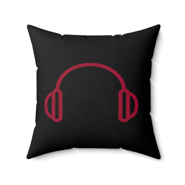 Awesome Music Lover Smiley DJ Face Awesome Spun Polyester Square Pillow