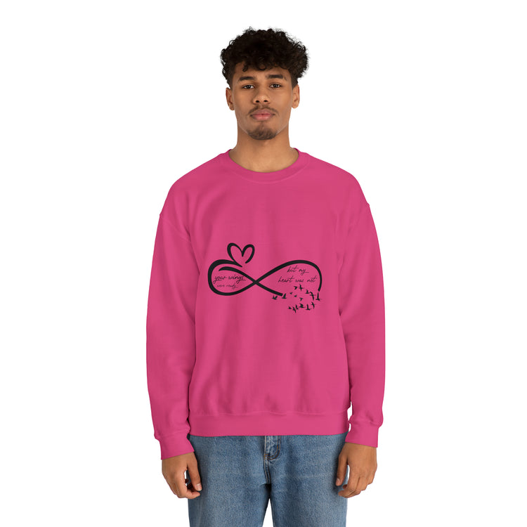 Vintage Memorial Heart Love Sign Grieving Illustration Wife Unisex Crewneck Sweatshirt