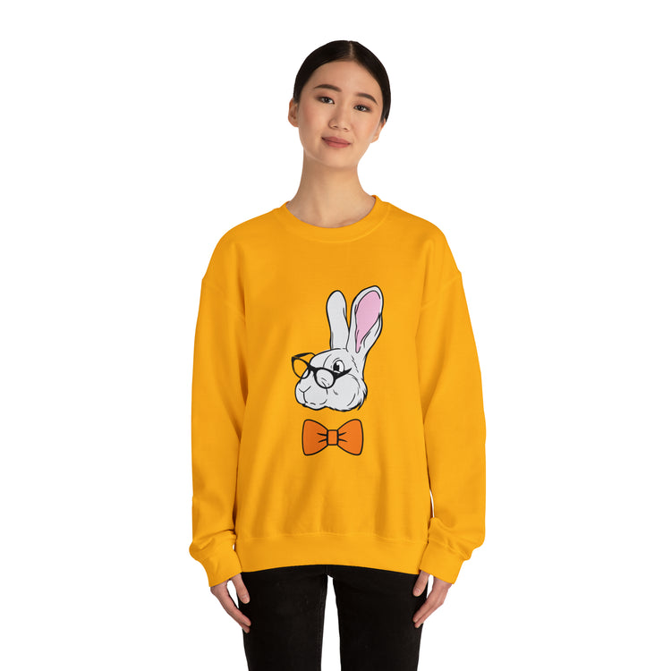 Funny Christian Egg Hunting Brainy Nerd Bunny Unisex Crewneck Sweatshirt