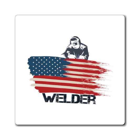 Novelty 4th Of July Freedom Pride Gift Cute Patriotic Welder American Flag Graphic Magnets
