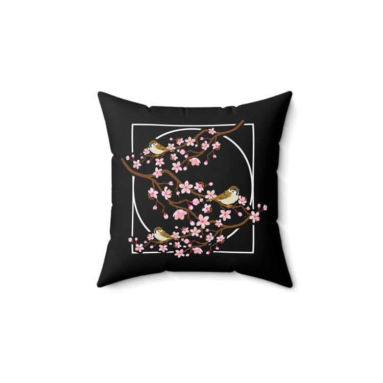 Hilarious Sakura Flower Springtime Flowering Horticulture Spun Polyester Square Pillow