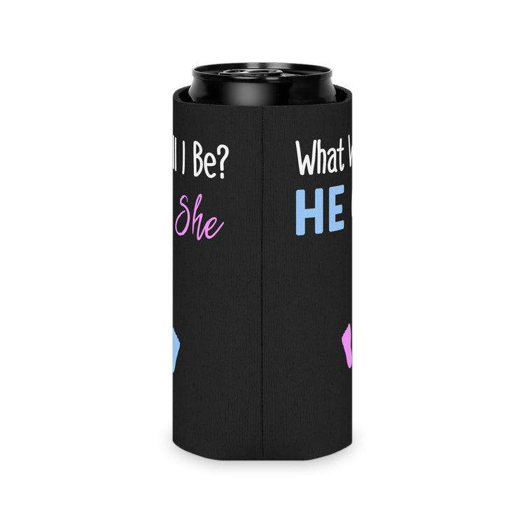 What Will I Be He or She Gender Reveal Can Cooler