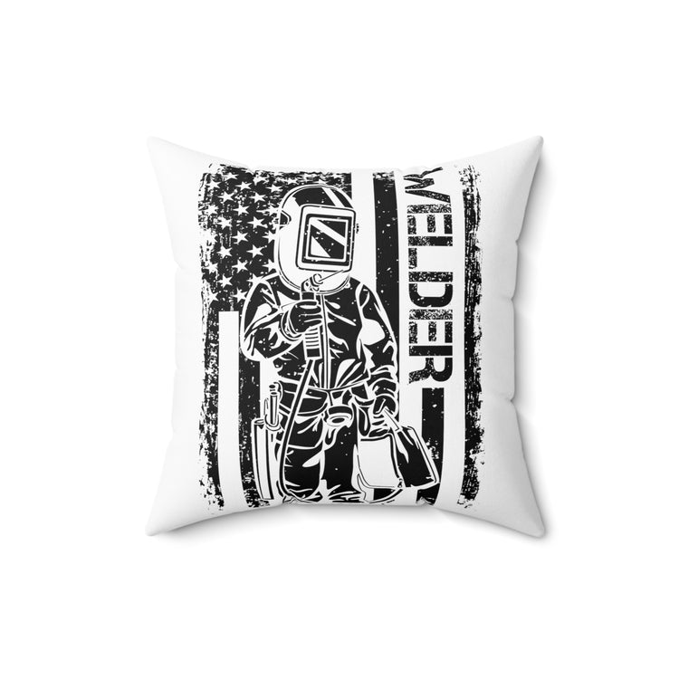 Novelty Electrician Patriotic Malediction Profanity Lover Spun Polyester Square Pillow