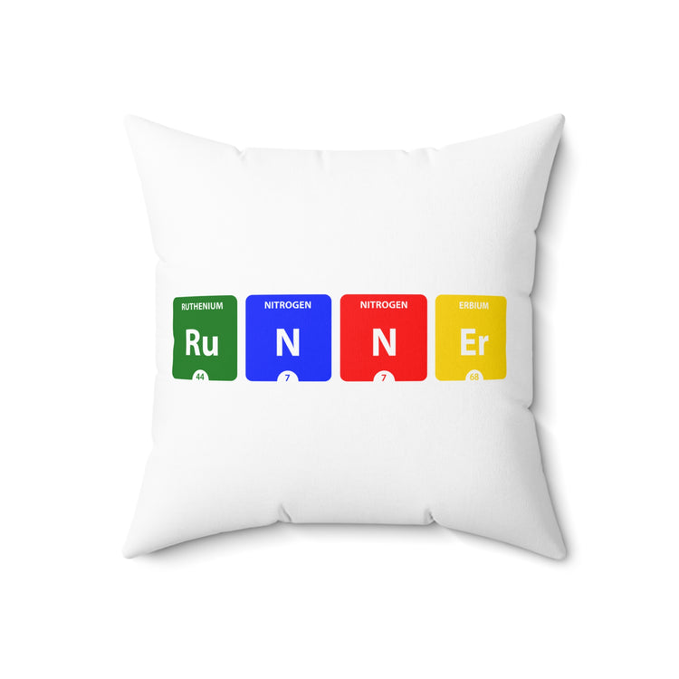 Funny Runner Periodic Table of Elements Marathon Men Women Spun Polyester Square Pillow