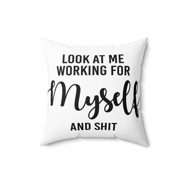 Novelty Businessperson Businessman Businesswoman Spun Polyester Square Pillow