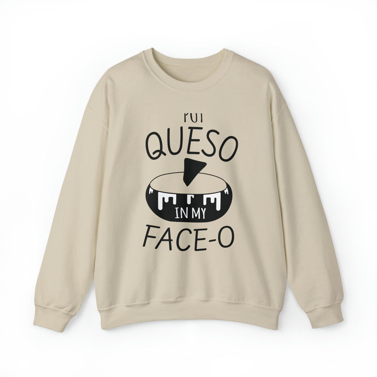 Humorous Mexican Queso Enthusiasts Food Illustration Gags Unisex Crewneck Sweatshirt