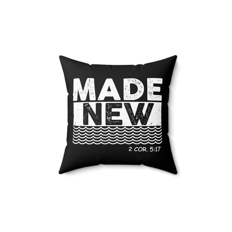 Inspirational Renewed Christians Statements Catholic Distressed Uplifting Scripture Spun Polyester Square Pillow