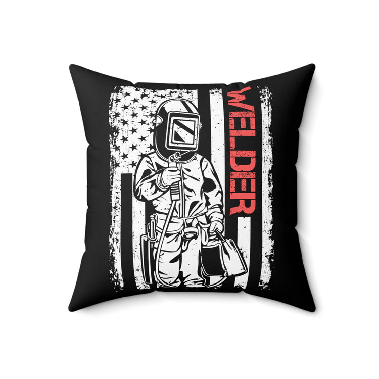 Novelty Electrician Patriotic Malediction Profanity patriotism nationalism Obscenity Spun Polyester Square Pillow