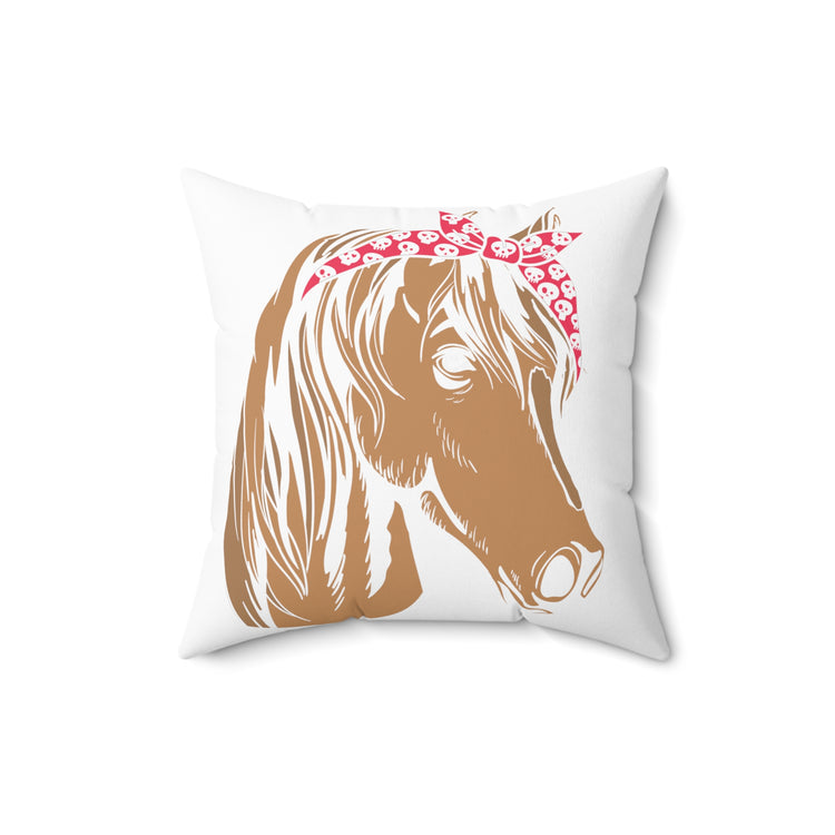 Funny Horsemanship Equestrianism Horseback Racehorse Riding Spun Polyester Square Pillow