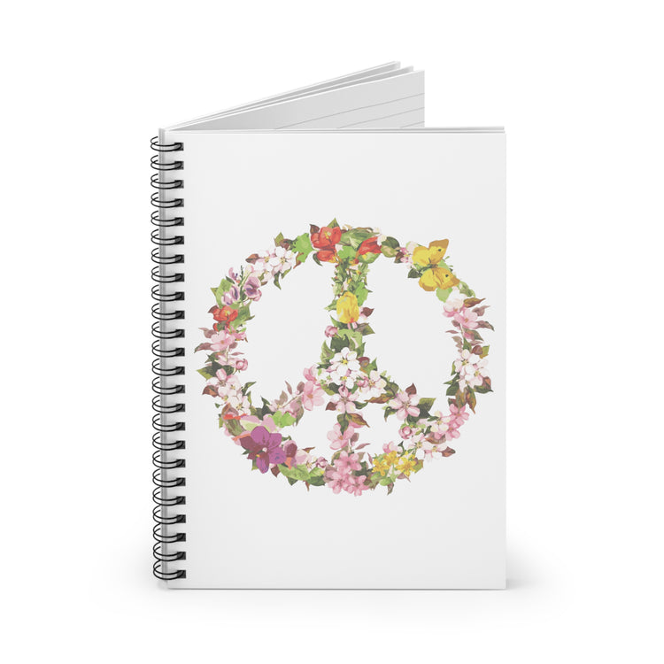 floral peace sign Spiral Notebook - Ruled Line