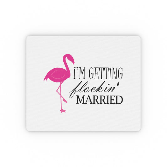 Humorous Bridal Entourages Flamingoes Illustration Puns Hilarious Bridesmaids Flocks Graphic Saying Gag Rectangular Mouse Pad