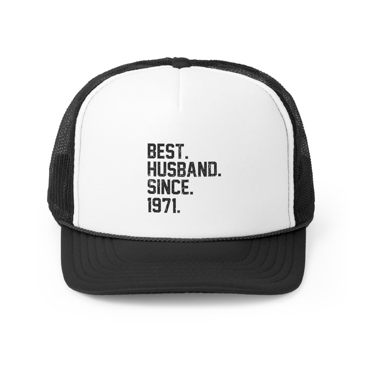 Hilarious Supportive Husband Spouses Marriage Couple Wedding Anniversary Trucker Caps