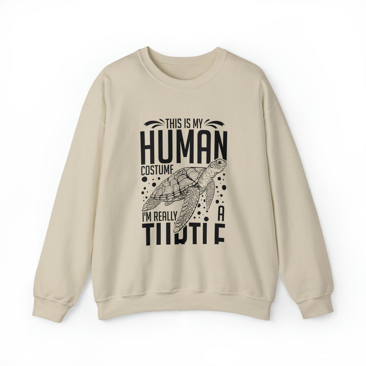 Funny Turtle Dressing Turtles Devotee Graphic Sayings Gag Unisex Crewneck Sweatshirt