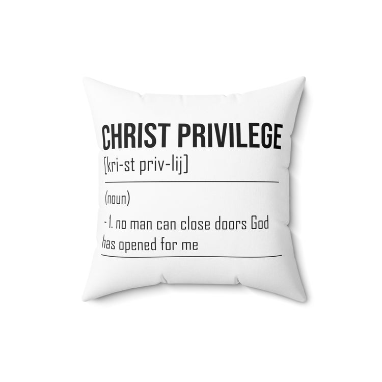 Inspirational Christianity Privileges Motivational Religious Advantages Scriptures Line Spun Polyester Square Pillow