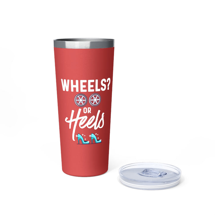 Wheels or Heels Gender Reveal Copper Vacuum Insulated Tumbler, 22oz