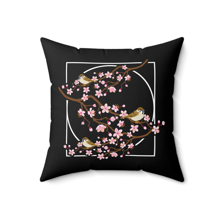 Hilarious Sakura Flower Springtime Flowering Horticulture Spun Polyester Square Pillow