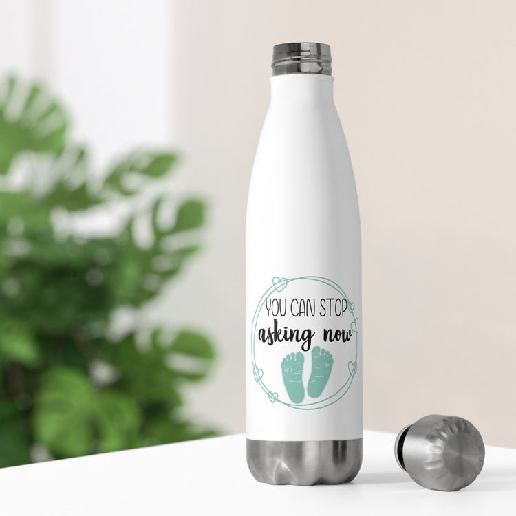 Humorous Babies Bellies Expecting Mommas Reveals Sayings Hilarious Birthing Offsprings Tummies Statements 20oz Insulated Bottle