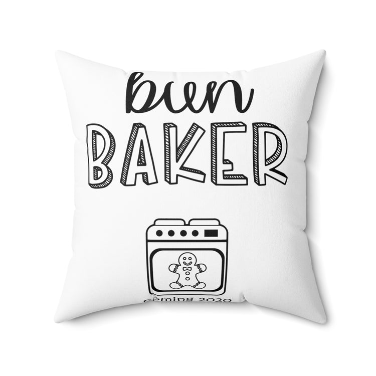 Bun Baker and Bun Maker New Dad and Future Mom Spun Polyester Square Pillow