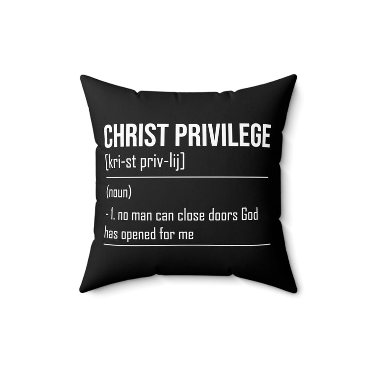 Inspirational Christianity Privileges Statements Religious Advantages Scriptures Line Spun Polyester Square Pillow